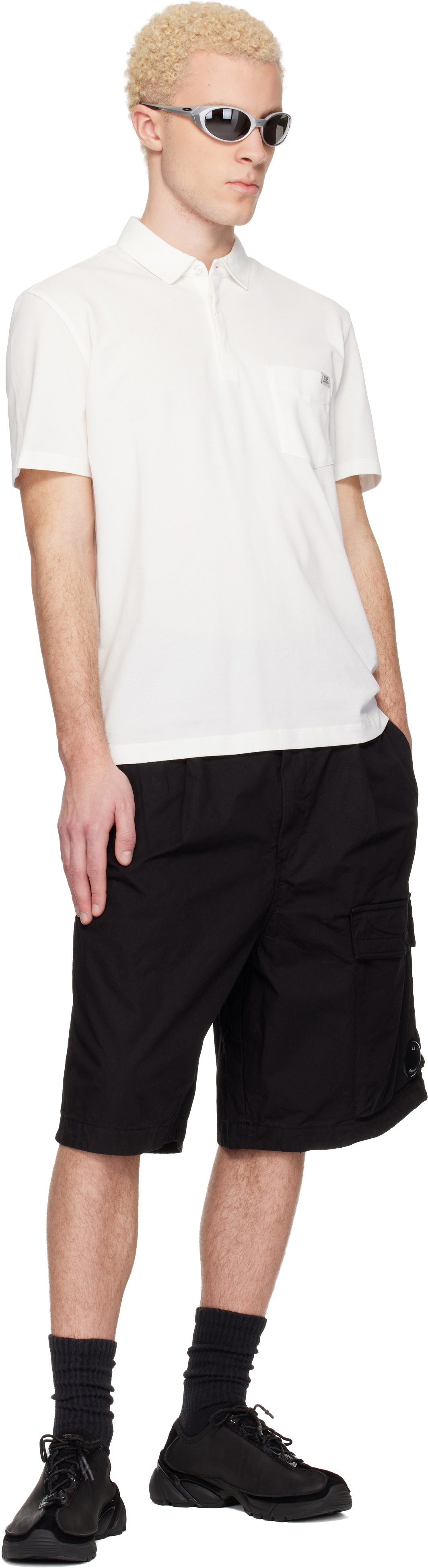 C.P. Company Black Micro-Reps Boxy Lens Shorts