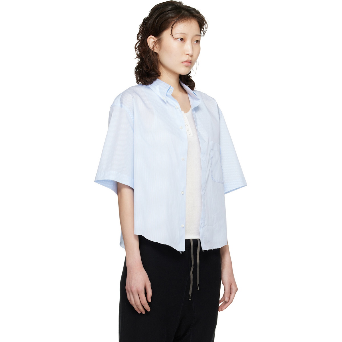 Maison Margiela Blue Short-Sleeved Shirt