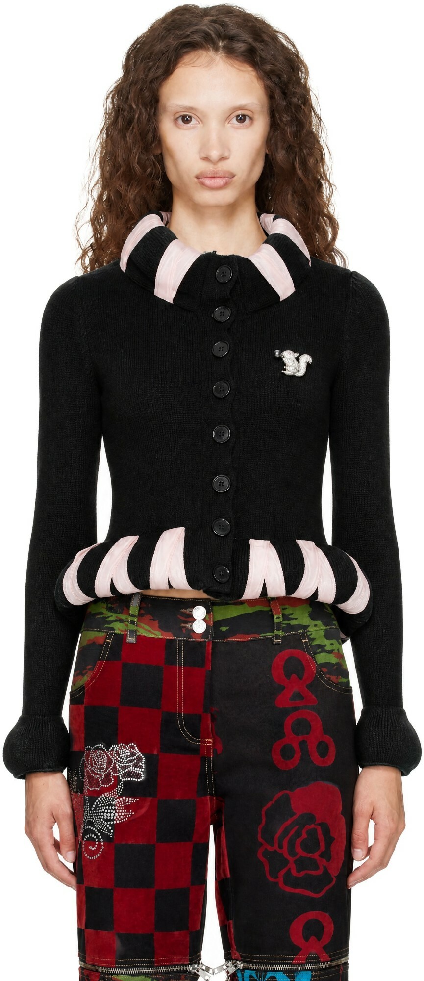 Chopova Lowena Black Cribbage Cross Cardigan