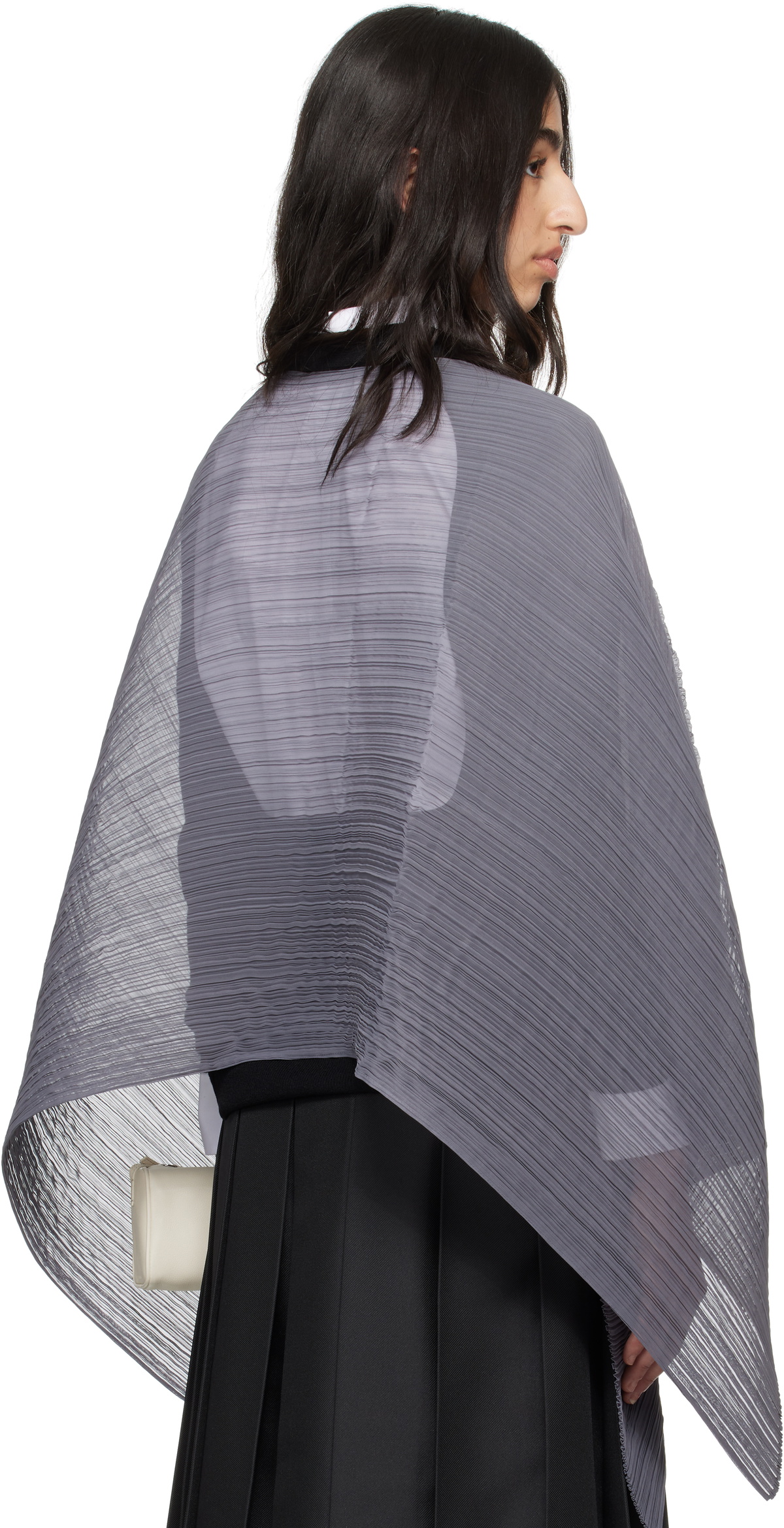 PLEATS PLEASE ISSEY MIYAKE Gray March Basic Madame-T Small Stole