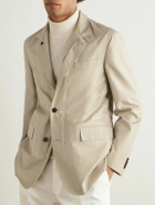 Dunhill - Slim-Fit Herringbone Cotton and Mulberry Silk-Blend Jacket - Neutrals