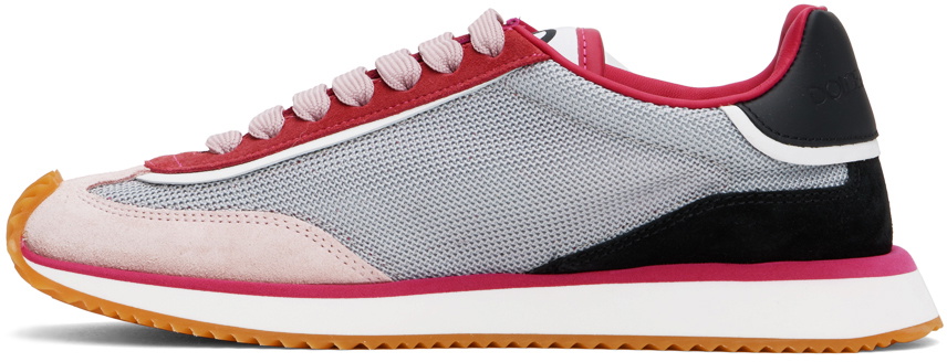 Dolce&Gabbana Gray & Pink Mixed-Material DG Cushion Sneakers