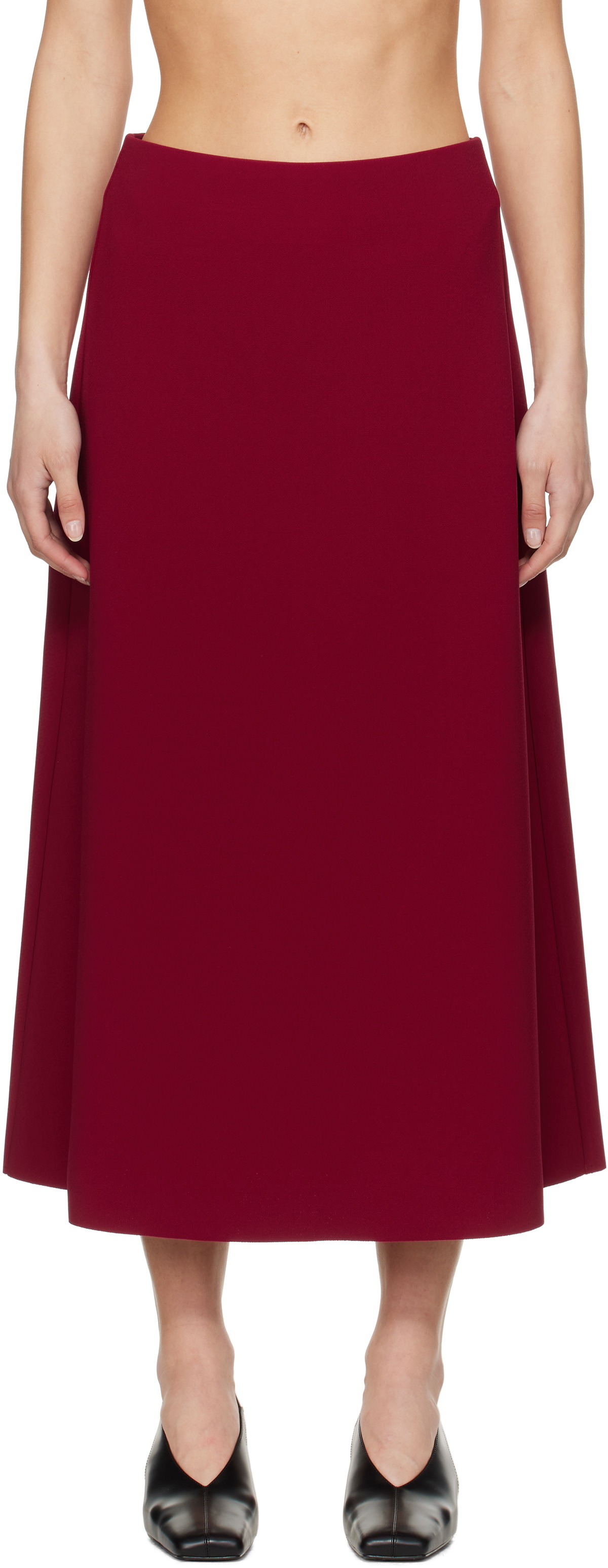 Birrot Red Lay2 A Midi Skirt