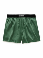 TOM FORD - Stretch-Silk Satin Boxers - Green