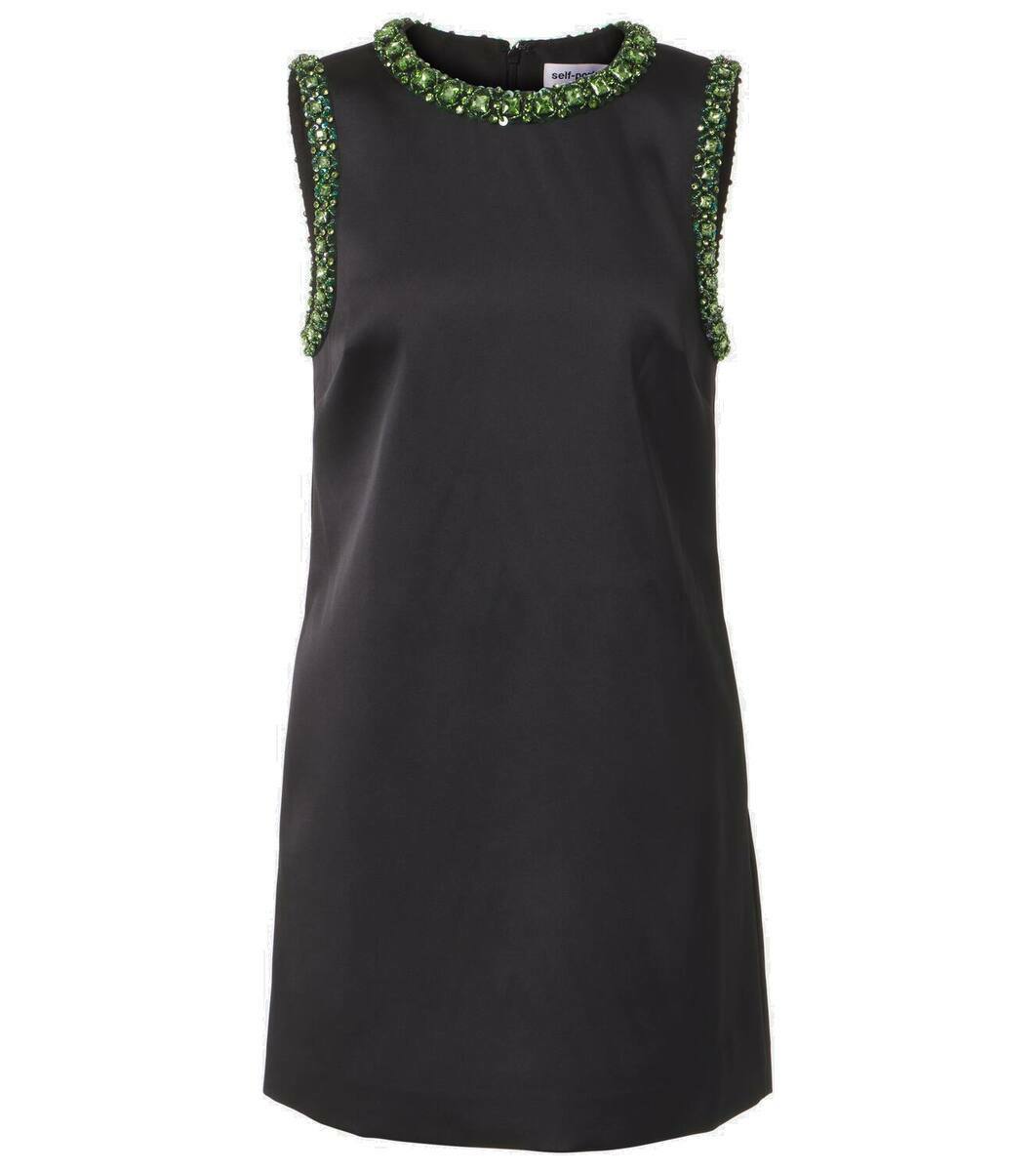 SELF-PORTRAIT ワンピース サテン Embellished satin 964010 Self-Portrait Embellished satin minidress Self-Portrait
