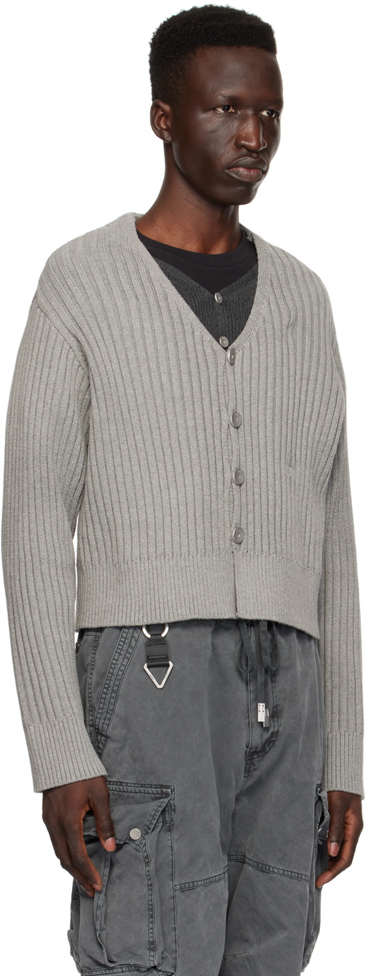C2H4 Gray Literary Layered Cardigan