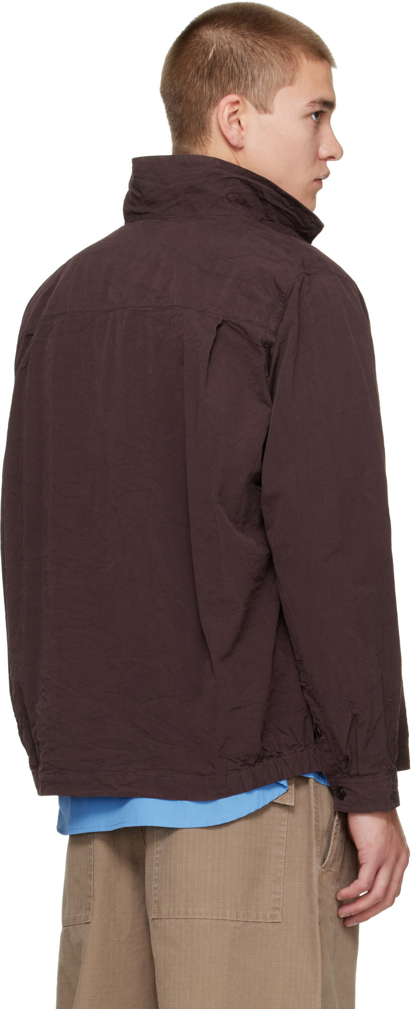 CASEY CASEY Brown Paper Cot New Fabu Shirt