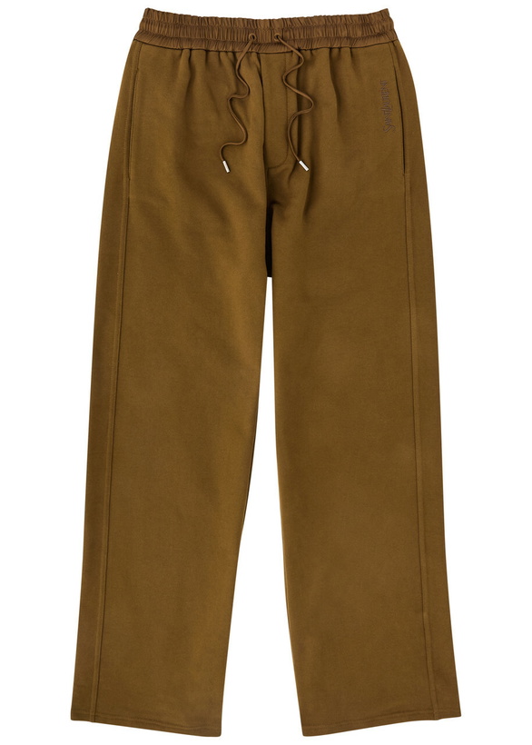 Photo: Saint Laurent Logo-embroidered Cotton Sweatpants Brown