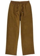 Saint Laurent Logo-embroidered Cotton Sweatpants Brown