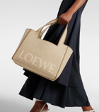 Loewe Logo Medium leather-trimmed canvas tote bag