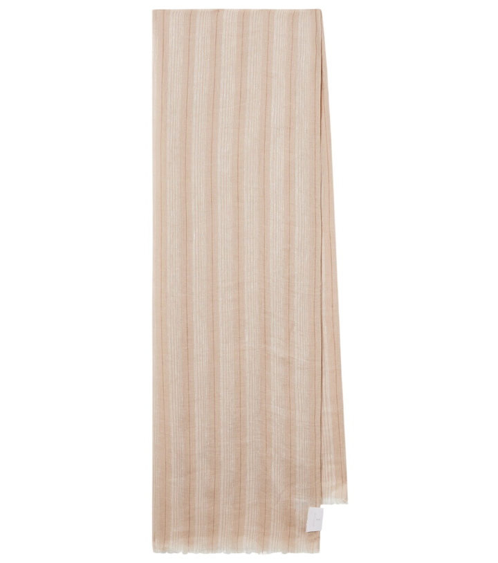 Photo: Brunello Cucinelli Striped linen-blend scarf