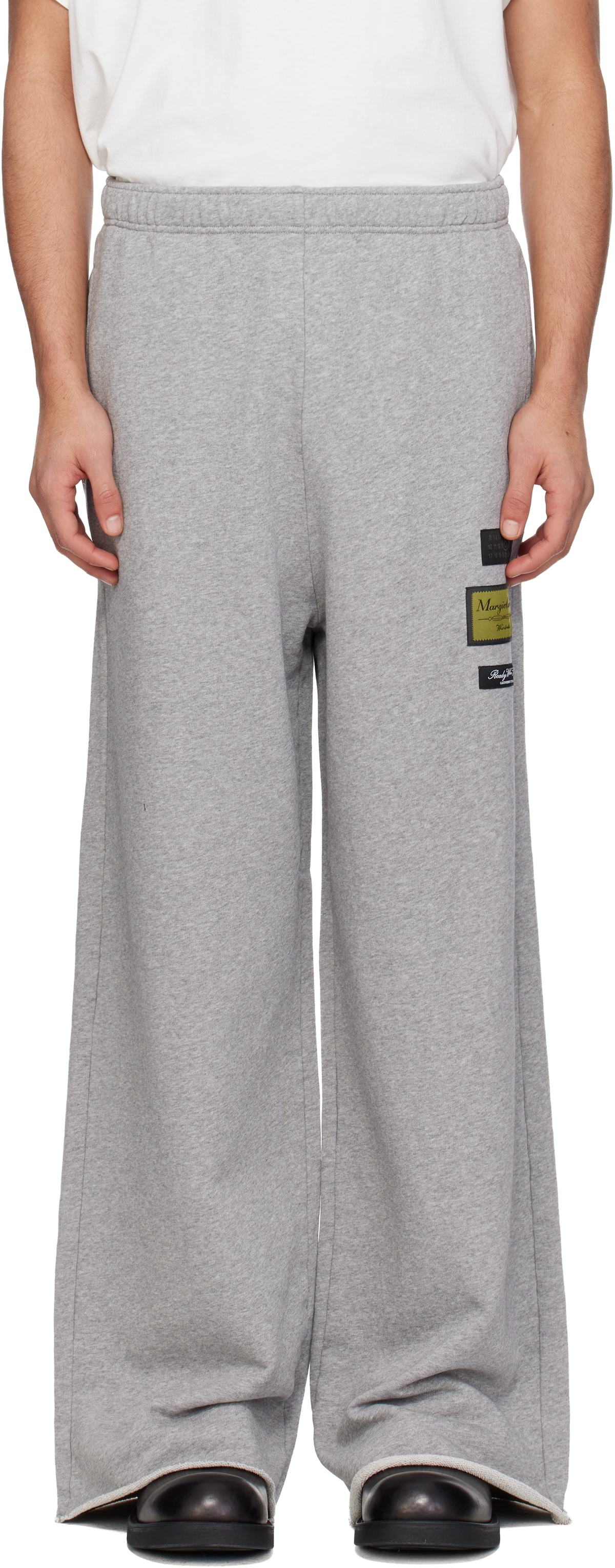 MM6 Maison Margiela Gray Label Patch Sweatpants