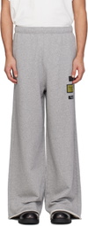 MM6 Maison Margiela Gray Label Patch Sweatpants