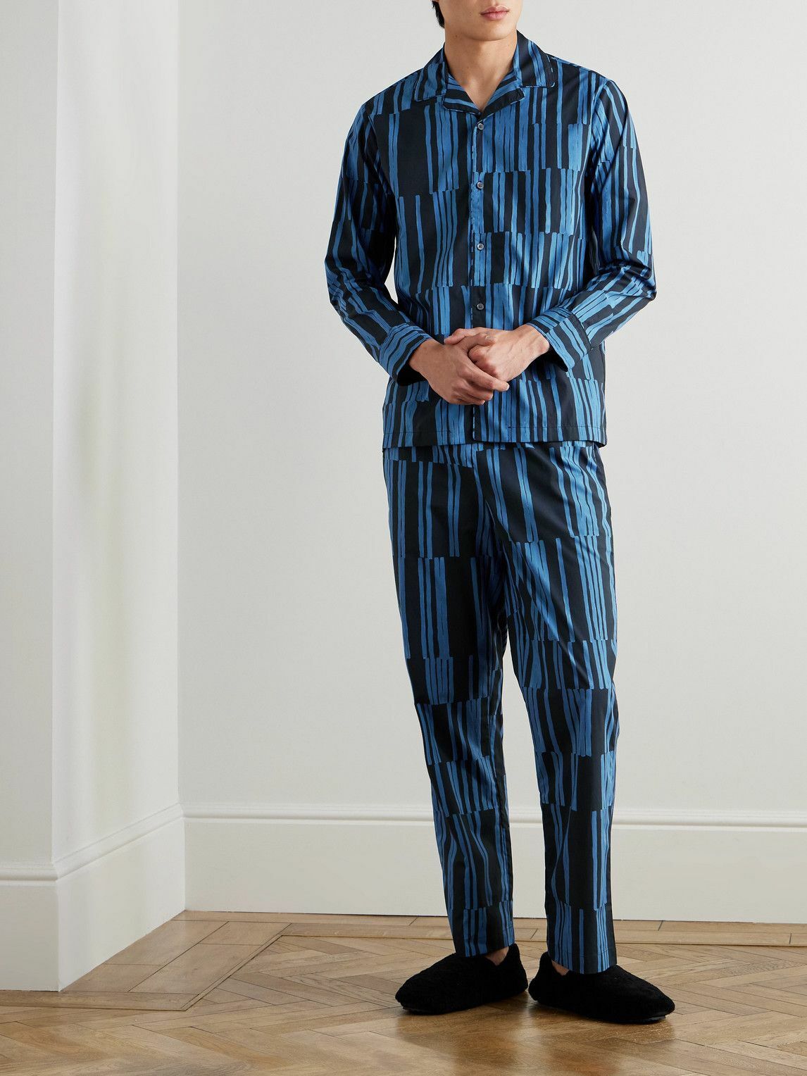 Mr P. - Striped Cotton Pyjama Set - Blue