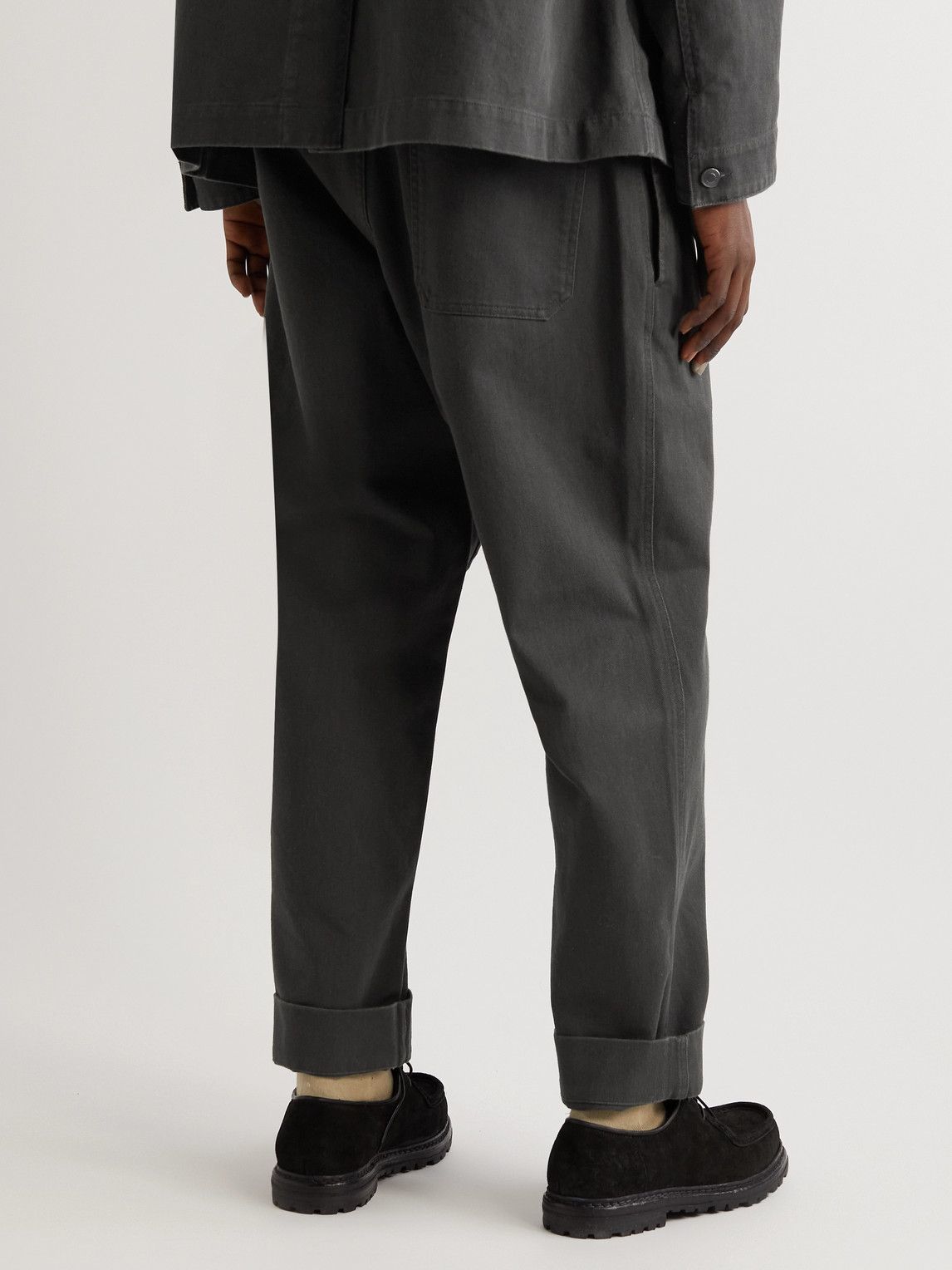 Margaret Howell - MHL Tapered Cropped Cotton-Drill Trousers - Gray 