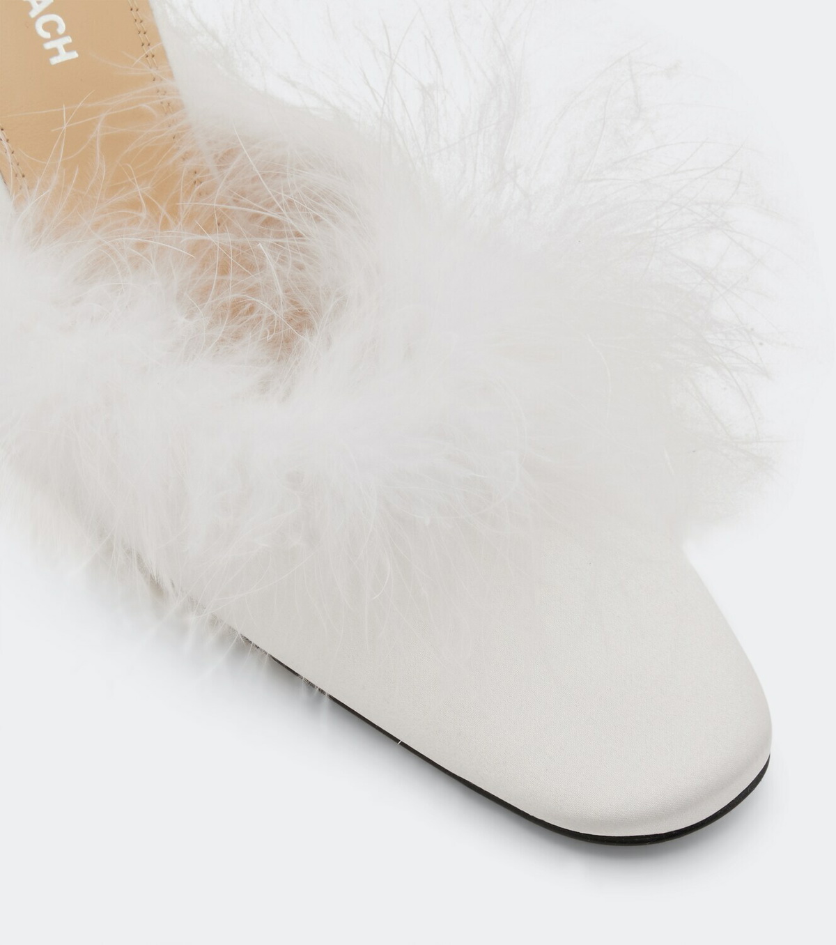 Mach & Mach Bridal feather-trimmed mules