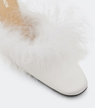 Mach & Mach Bridal feather-trimmed mules