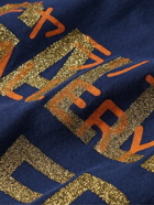Gallery Dept. - Glittered Logo-Print Cotton-Jersey T-Shirt - Blue