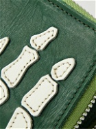 KAPITAL - Thumb Up Appliquéd Leather Zip-Around Wallet