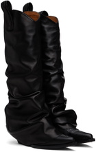R13 Black Mid Cowboy Sleeve Boots