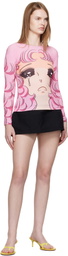 Pushbutton SSENSE Exclusive Pink Long Sleeve Crying Girl T-Shirt