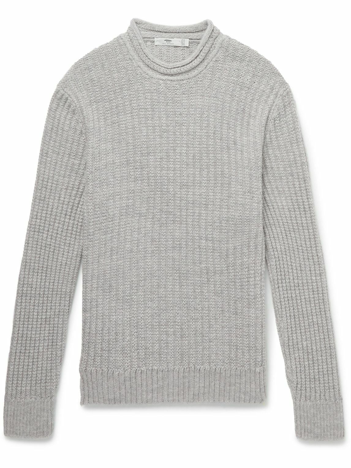Inis Meáin - Moss Ribbed Baby Alpaca Sweater - Gray Inis Meáin