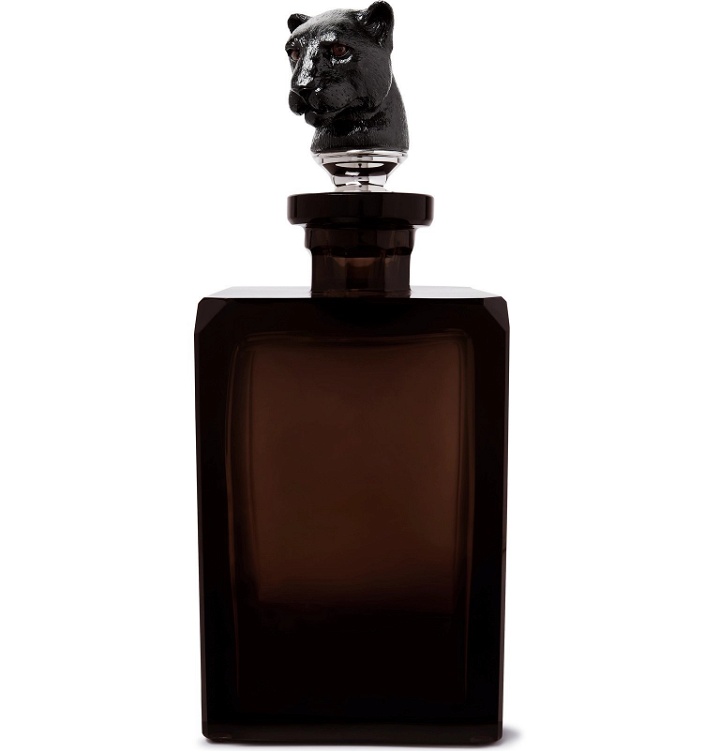 Photo: Asprey - Panther Sterling Silver and Crystal Decanter - Gray