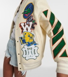 Off-White - Appliqué wool-blend varsity jacket