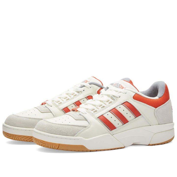 Photo: Adidas Torsion Tennis Lo M Sneakers in White/Red/Grey