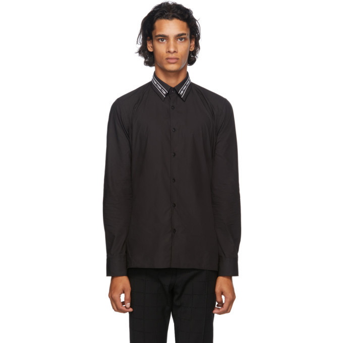 Photo: Fendi Black Embroidered Collar Shirt