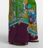 Alémais Nanci printed silk satin wide-leg pants