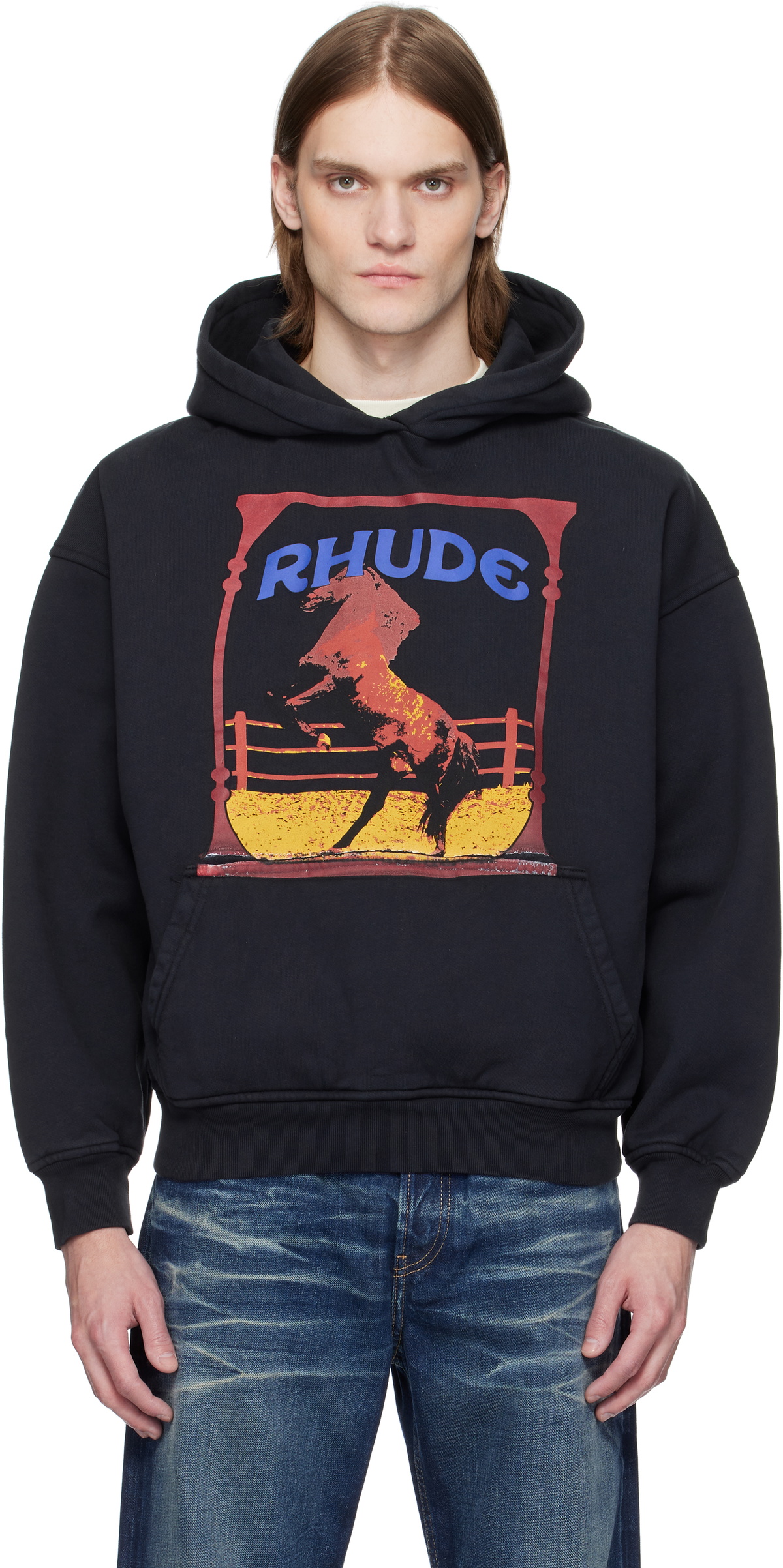 Rhude Case Rhude Black 'Rhude' Cadre Hoodie Rhude