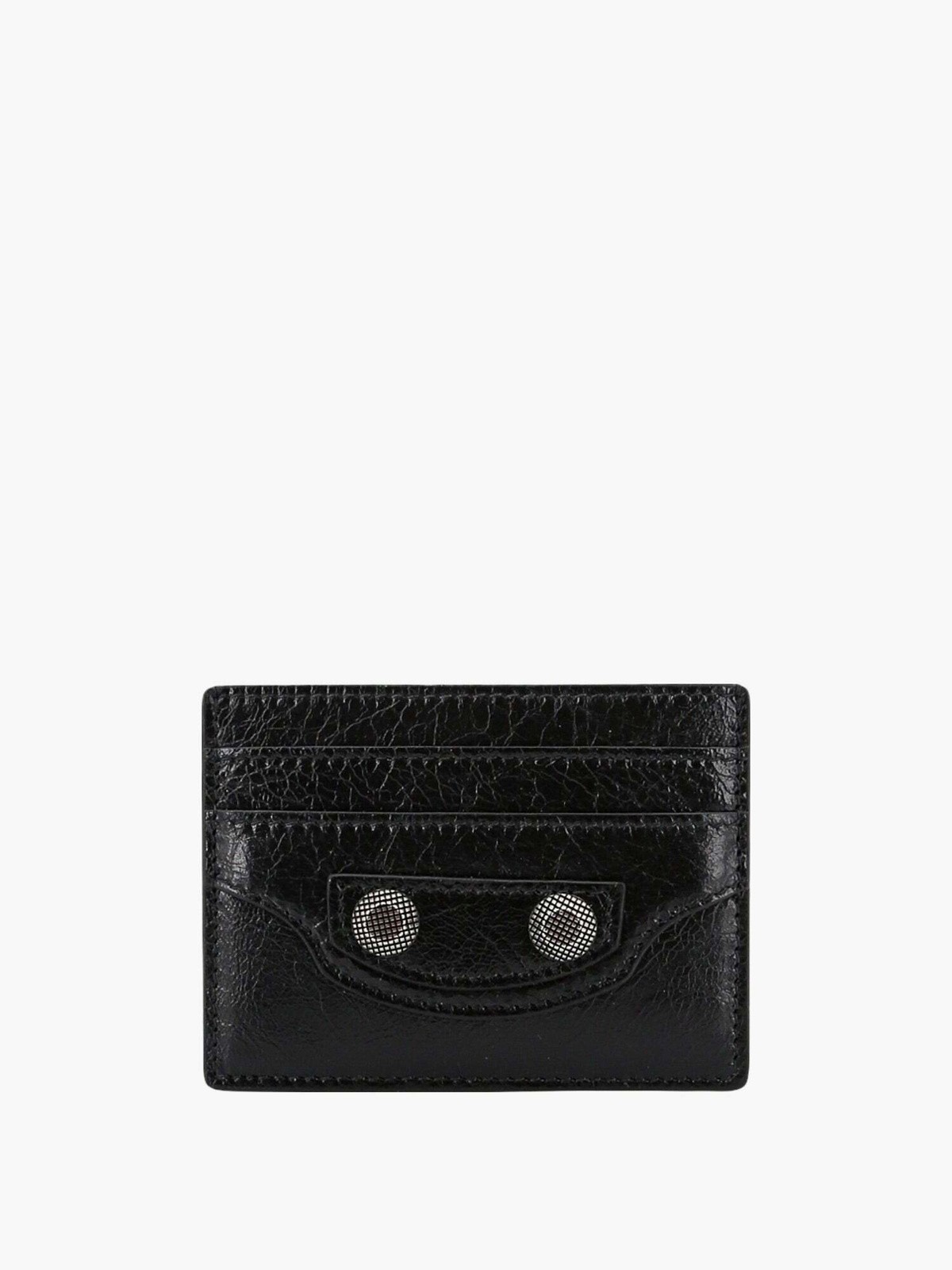 Balenciaga Leather Logo Zip Card Holder 594548 Black Pony-style calfskin  ref.997410 - Joli Closet