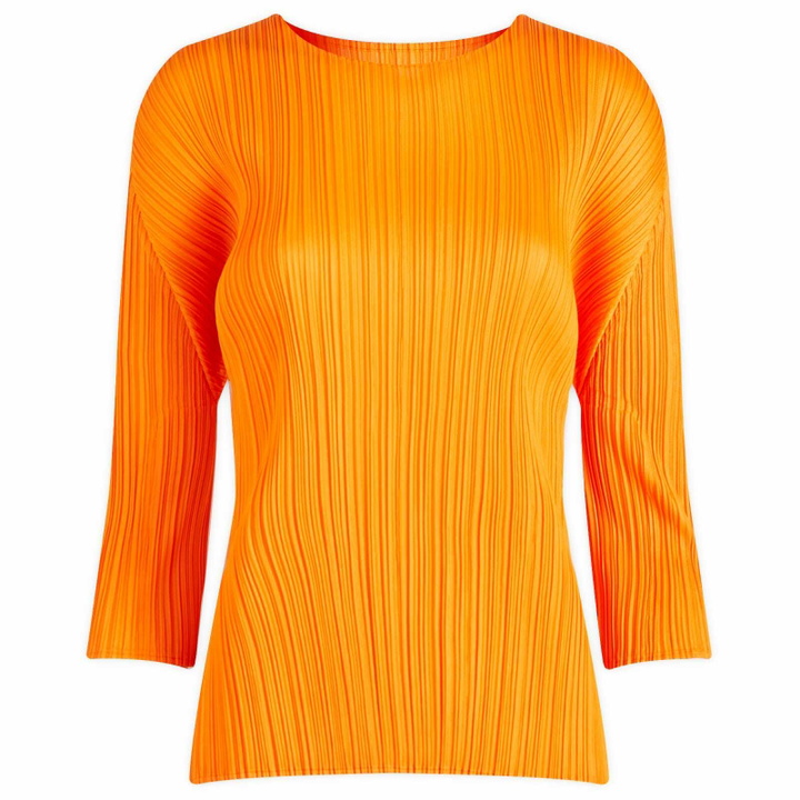 Photo: Pleats Please Issey Miyake Women's Short Sleeve Top in Orange