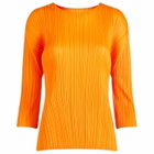 Pleats Please Issey Miyake Women's Short Sleeve Top in Orange