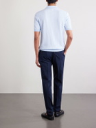 De Petrillo - Cotton-Jacquard Polo Shirt - Blue