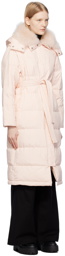 Yves Salomon Pink Belted Down Coat