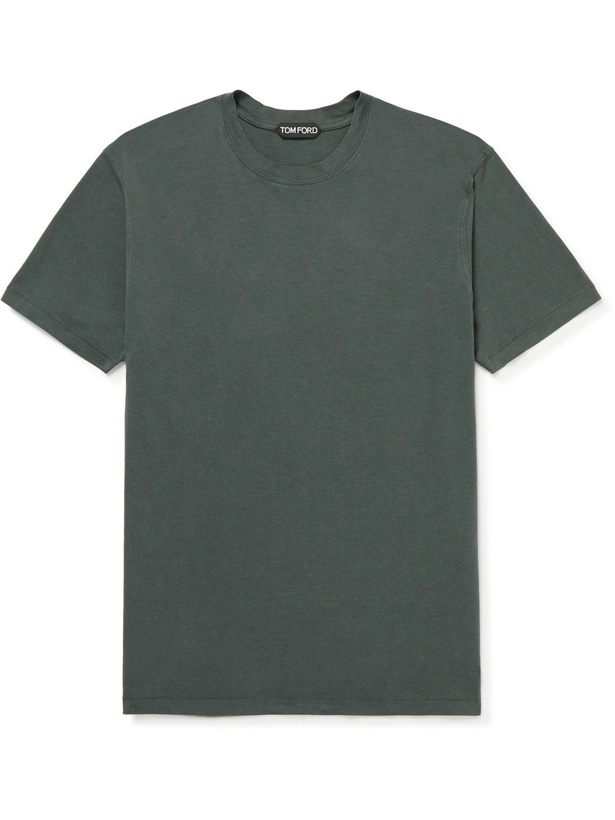 Photo: TOM FORD - Lyocell and Cotton-Blend Jersey T-Shirt - Green