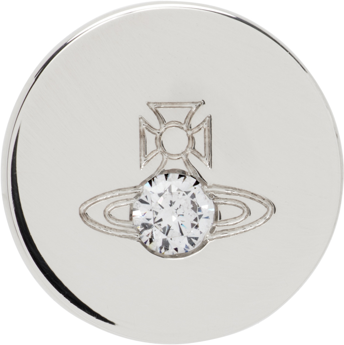 Vivienne Westwood ダイアモンドハートシングルスタッド 6201033R-02S322-CN_RUTHENIUM-
