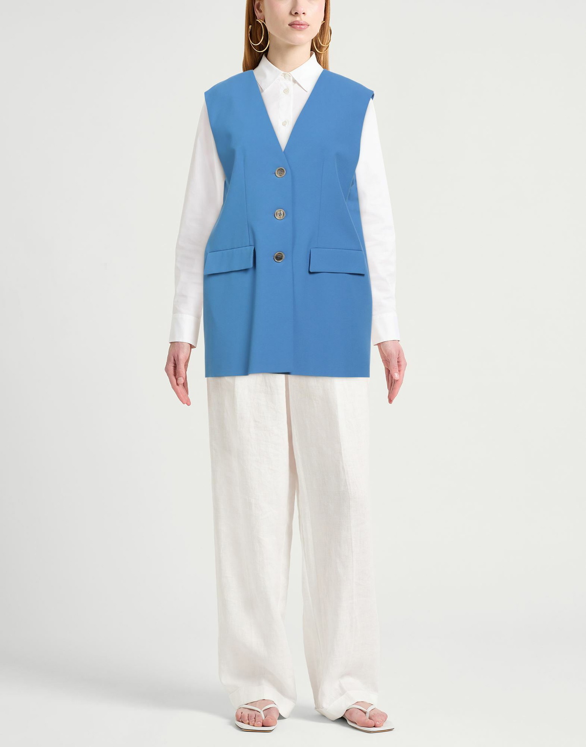 Semicouture Womens Tailored Vest Azure