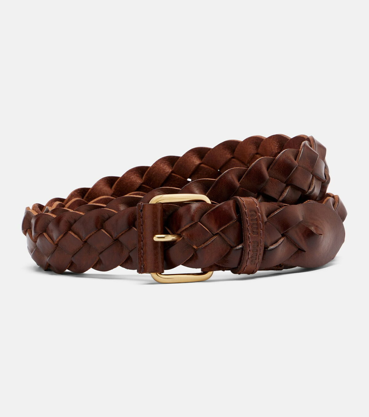 Miu Miu Braided leather belt