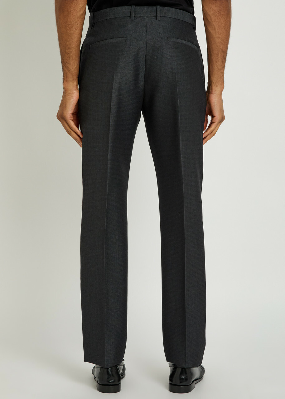Jil Sander Tapered-leg Wool-blend Trousers Dark Grey