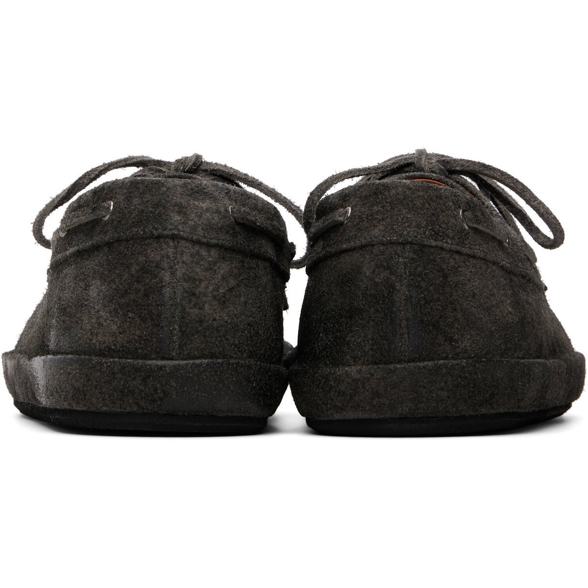 Marsèll Black Scatopelle Suede Boat Shoes