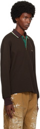 kolor Brown Striped Collar Polo