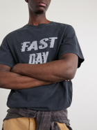 Remi Relief - Fast Day Printed Cotton-Jersey T-Shirt - Black