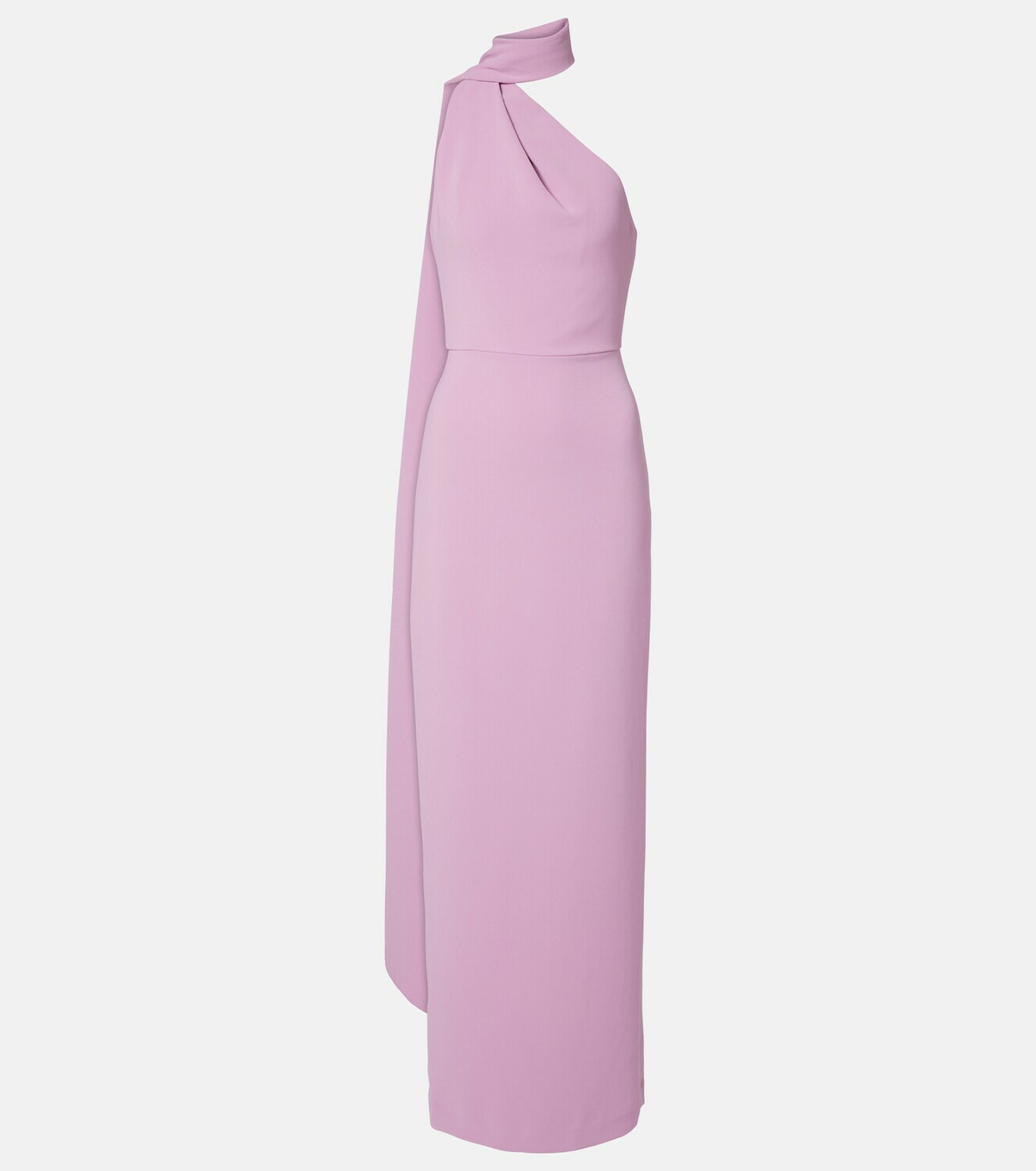 Solace London Demi asymmetric scarf-detail gown