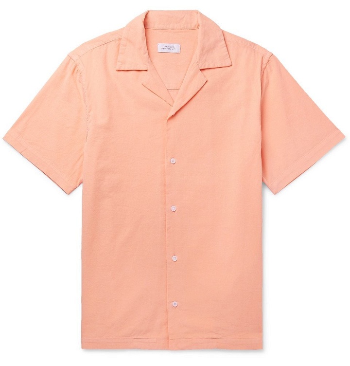 Photo: Saturdays NYC - Camp-Collar Cotton-Corduroy Shirt - Peach