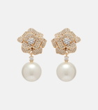 Self-Portrait Embellished faux pearl drop earrings