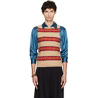 Dries Van Noten Beige Jacquard Wool Sweater Vest