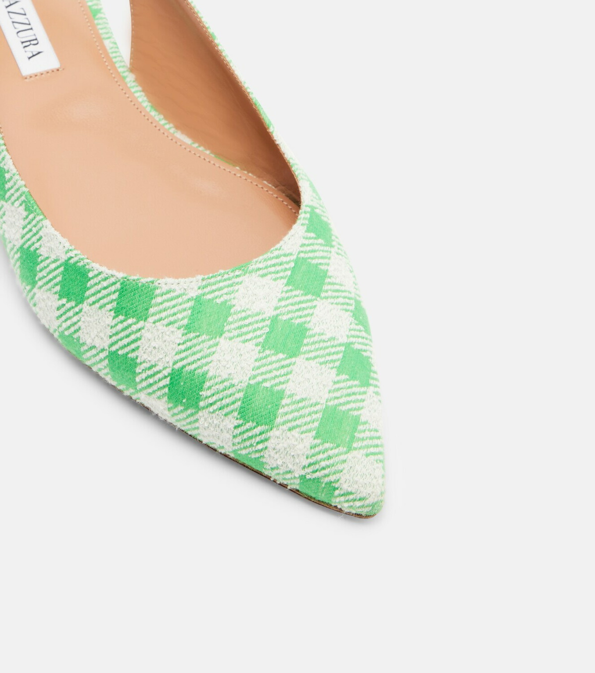 Aquazzura Bow Tie bow-detail checked ballet flats